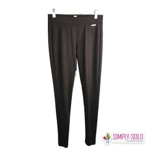 Michael Kors Women's Leggings Pants Pull On Ponte Knit Low Rise Brown Stretch XS